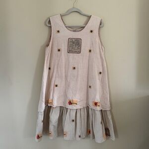 Hand Block Indian Cotton Sleeveless M/L Dress (Checked,  Stripped,  Floral )